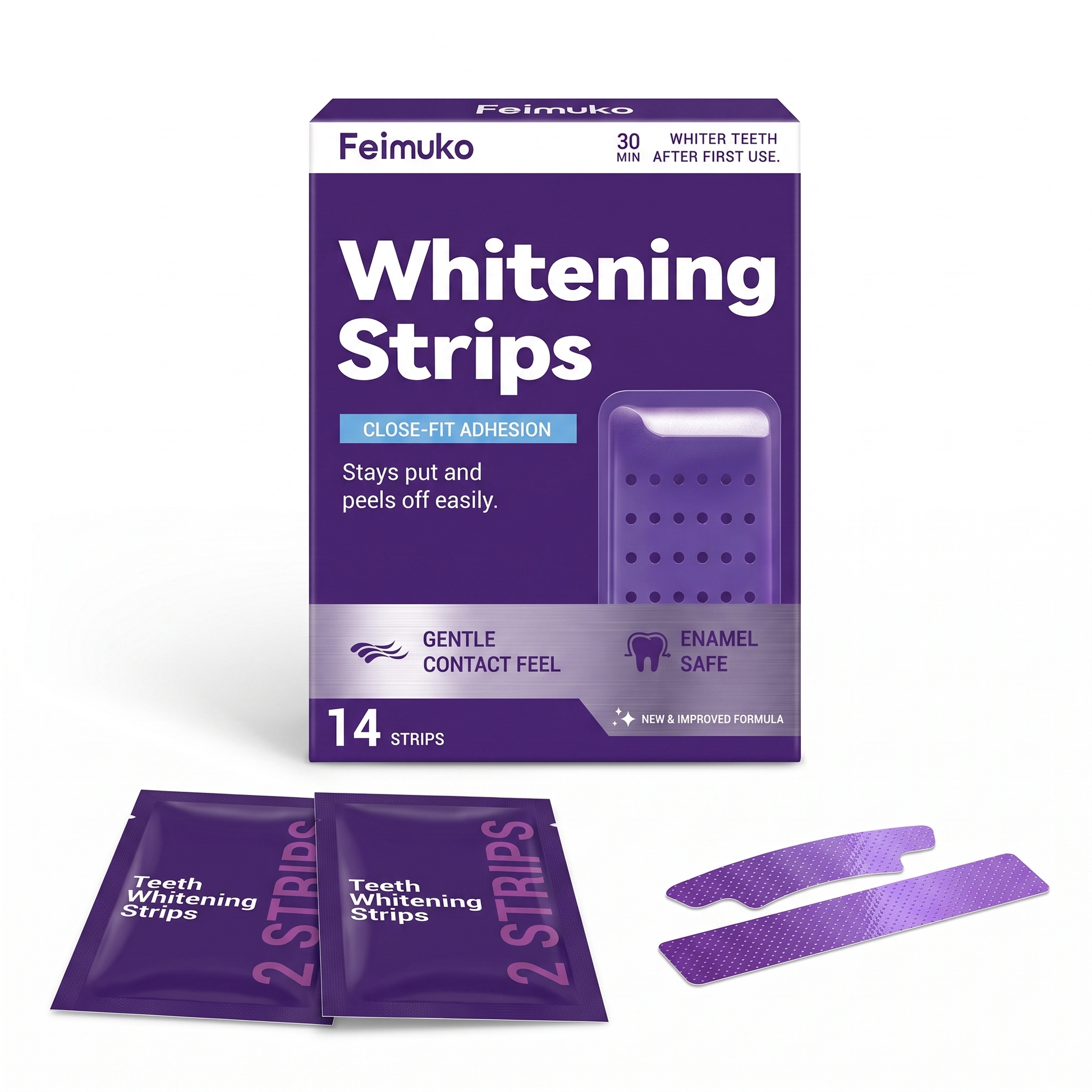 Bandes blanchissantes Whiteeth – boîte de 14 bandes pour des dents plus blanches en 30 min